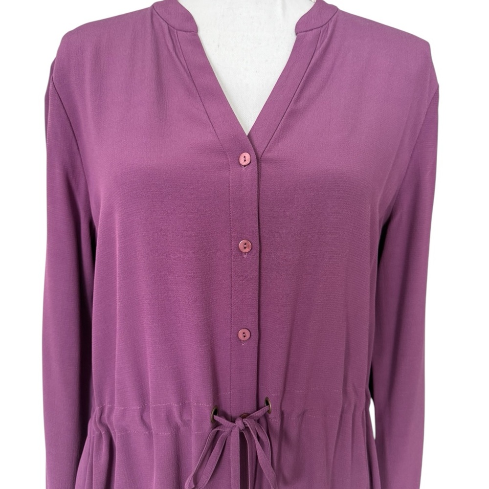 Eileen Fisher Drawstring Button Down Shirtdress -… - image 4